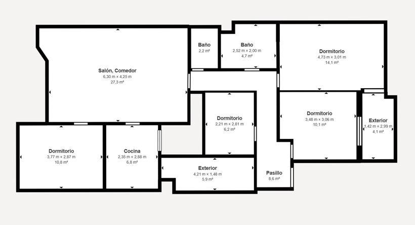 Amplio piso de 4 habitaciones en el centro de Vilanova del Camí